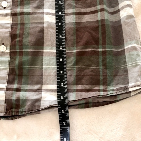 The North Face. Button Down Long Sleeve Shirt. Brown and Green Plaid. Large - Picture 7 of 9